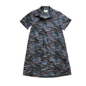 Charlotte Brody Prado Mini Shirt Dress Womens XS Blue Red Short Sleeve Cotton